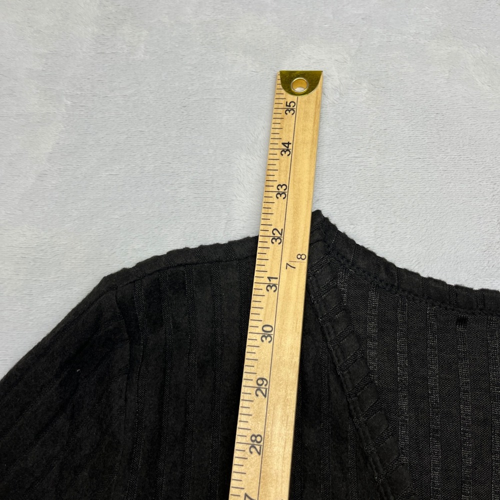 Askyes Ribbed Button Front‎ Womens Cardigan XL Black Pockets - Picture 8 of 11